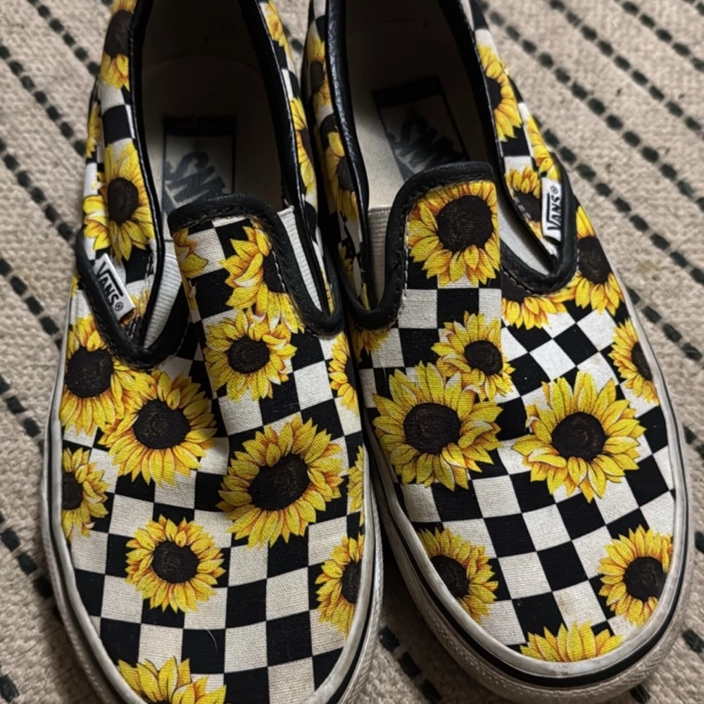 🌻 Vans Sunflower & Checkered Sneakers 🌻
